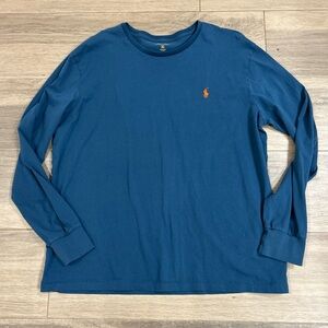 POLO Ralph Lauren Men’s Long Sleeve Crew Neck XL Blue Teal with small pony